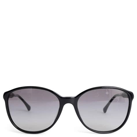 CHANEL black acetate STUDDED CAT